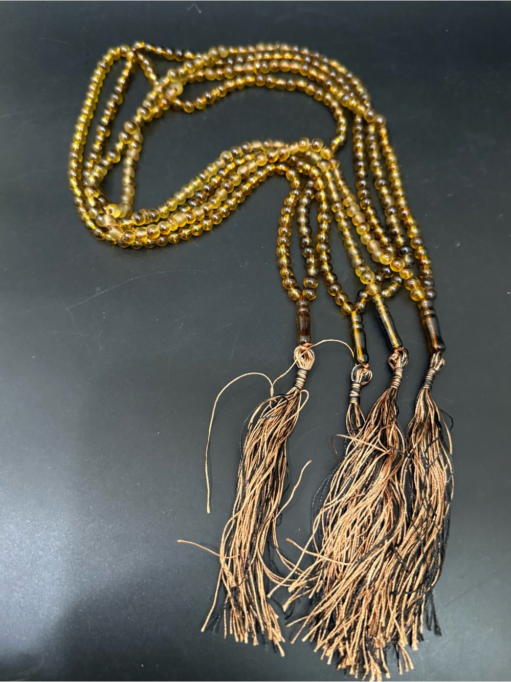 Lot 4 Honey Amber-tone Translucent Stone Tasbih/Mala Prayer Beads